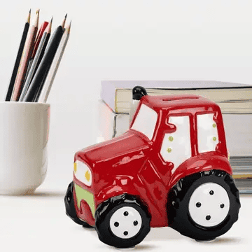 Red Tractor Ceramic Bank - Shelburne Country Store