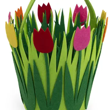 Tulips Felt Easter Basket - Shelburne Country Store