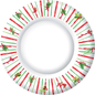 Classic Round Linen Paper Dinner Plates - Ribbon Stripe 10.5" - Shelburne Country Store