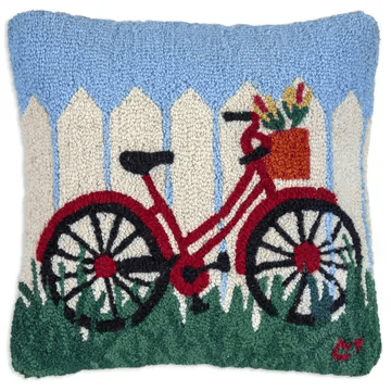 Vintage Red Bicycle Pillow - Shelburne Country Store