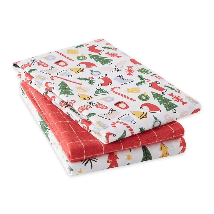 Holiday Vibes Set of 3 Dishtowels - Shelburne Country Store