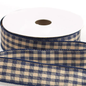 Gingham Check Wired Ribbon - Navy 1 in., 10 yrd Roll