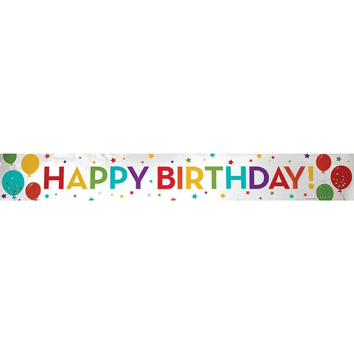 Happy Birthdy Foil Banner 72"x5" - Shelburne Country Store