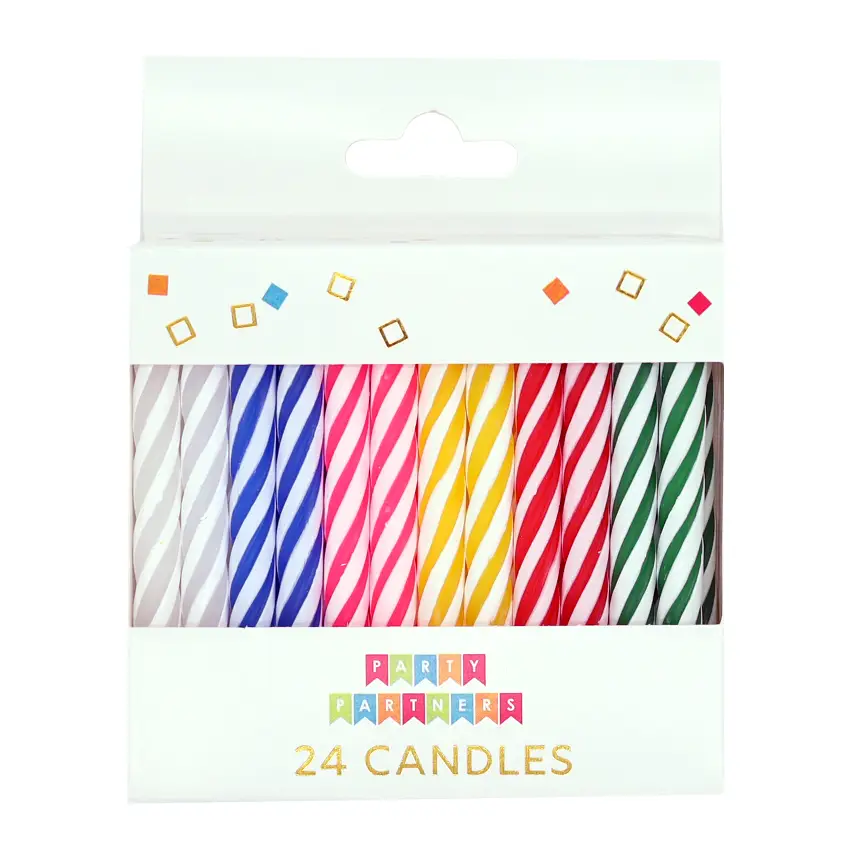 Rainbow Spiral 24 Candle Set
