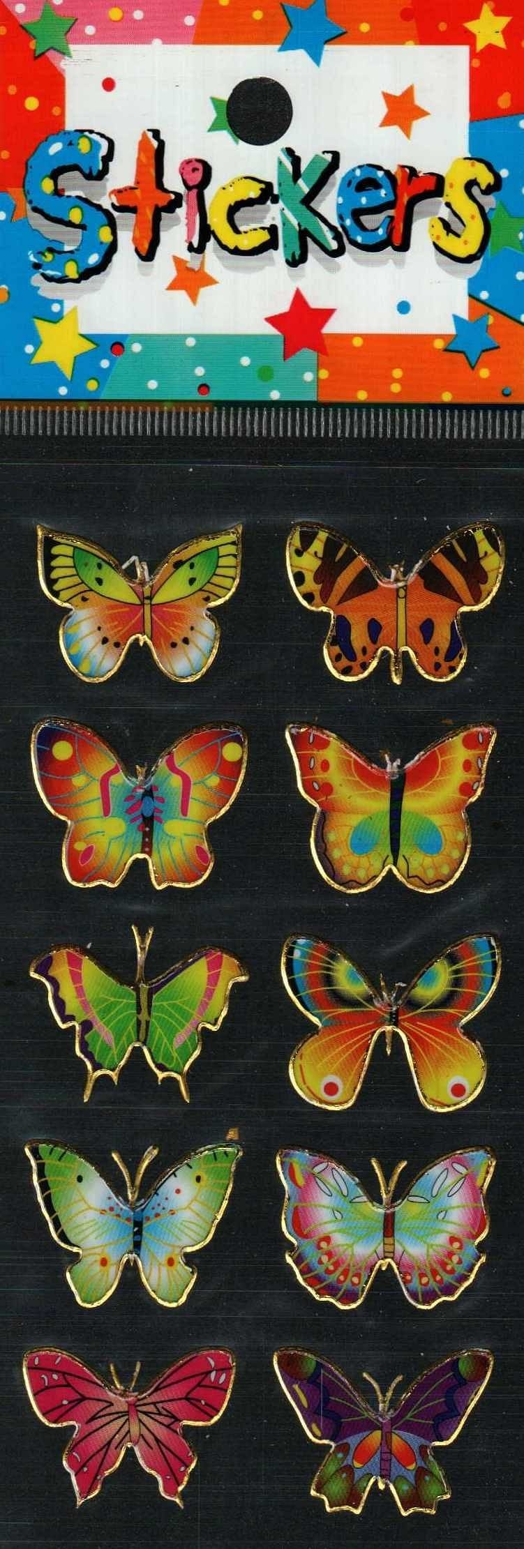 Full Color Sticker Sheet -  Butterfly 10 pc - Shelburne Country Store