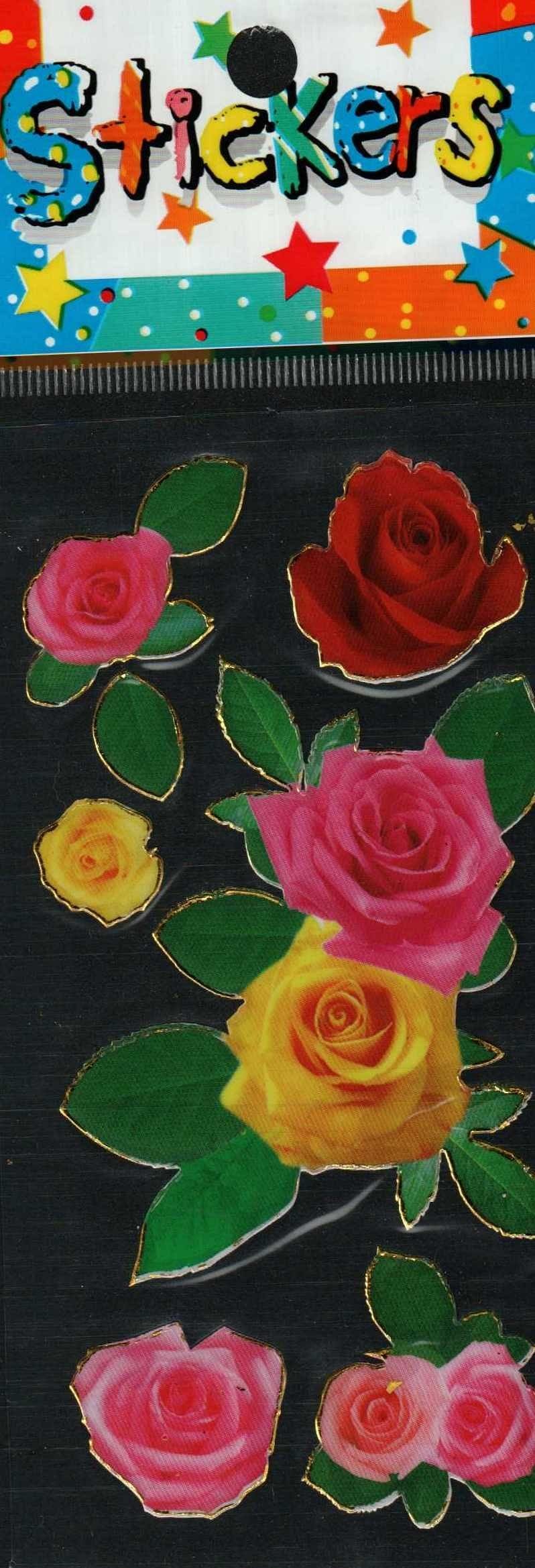 Full Color Sticker Sheet -  2-rose Bouquet - Shelburne Country Store