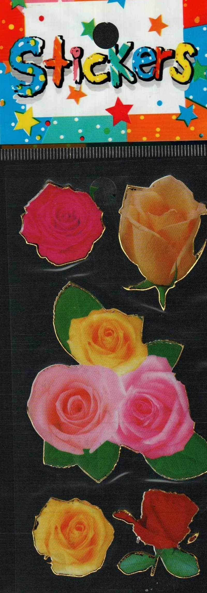 Full Color Sticker Sheet -  3-rose Bouquet - Shelburne Country Store