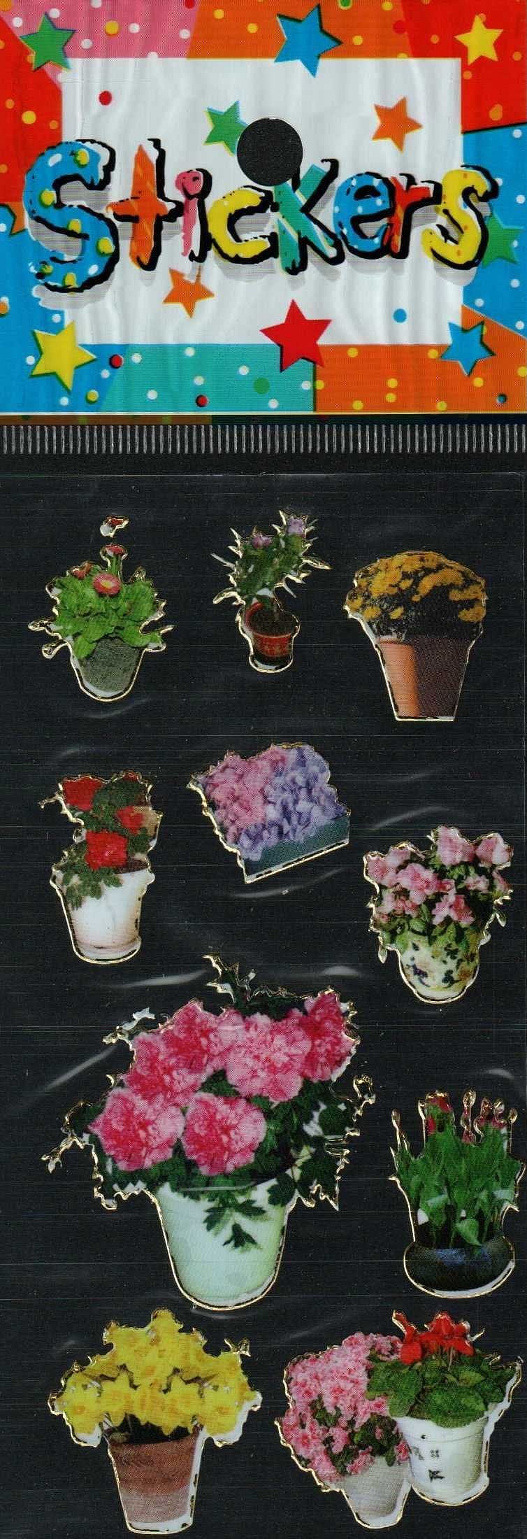 Full Color Sticker Sheet -  Flower Pot 10 pc - Shelburne Country Store