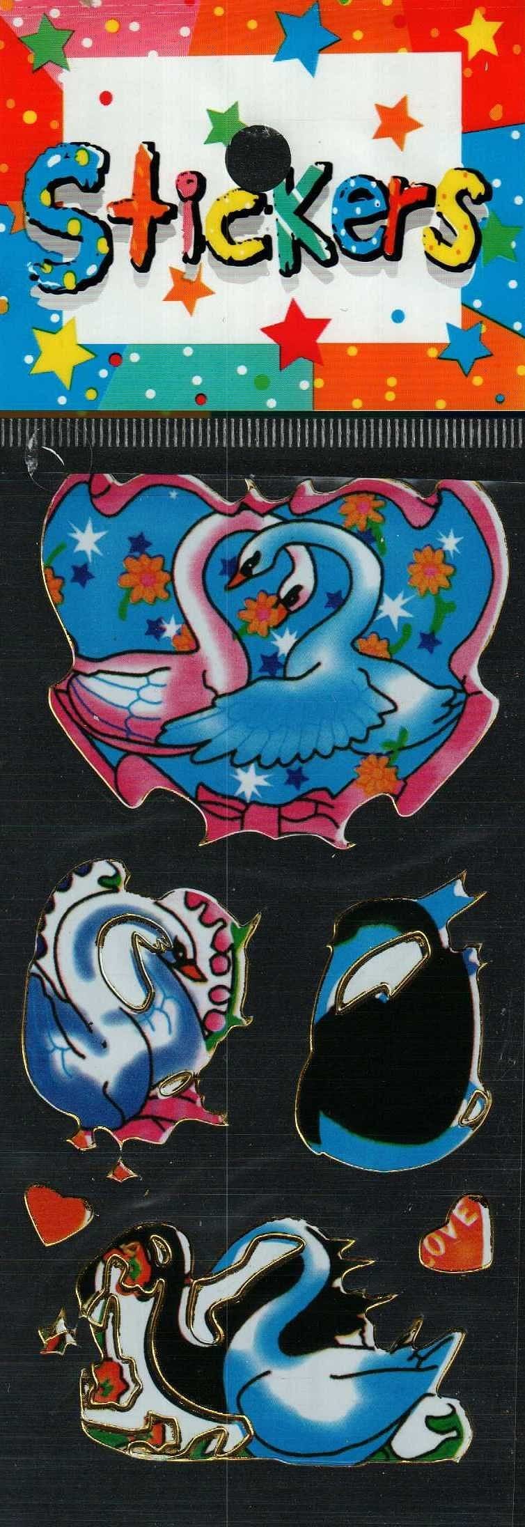 Full Color Sticker Sheet -  Heart Swan - Shelburne Country Store