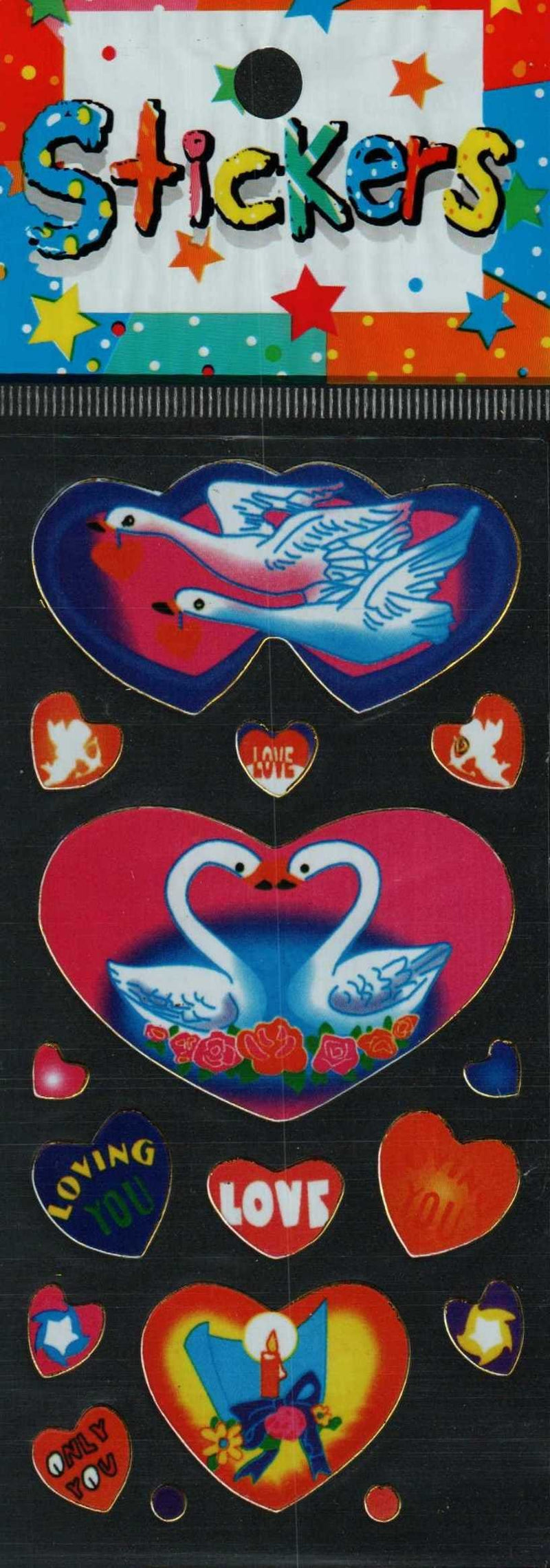 Full Color Sticker Sheet -  Double Heart Swan - The Country Christmas Loft