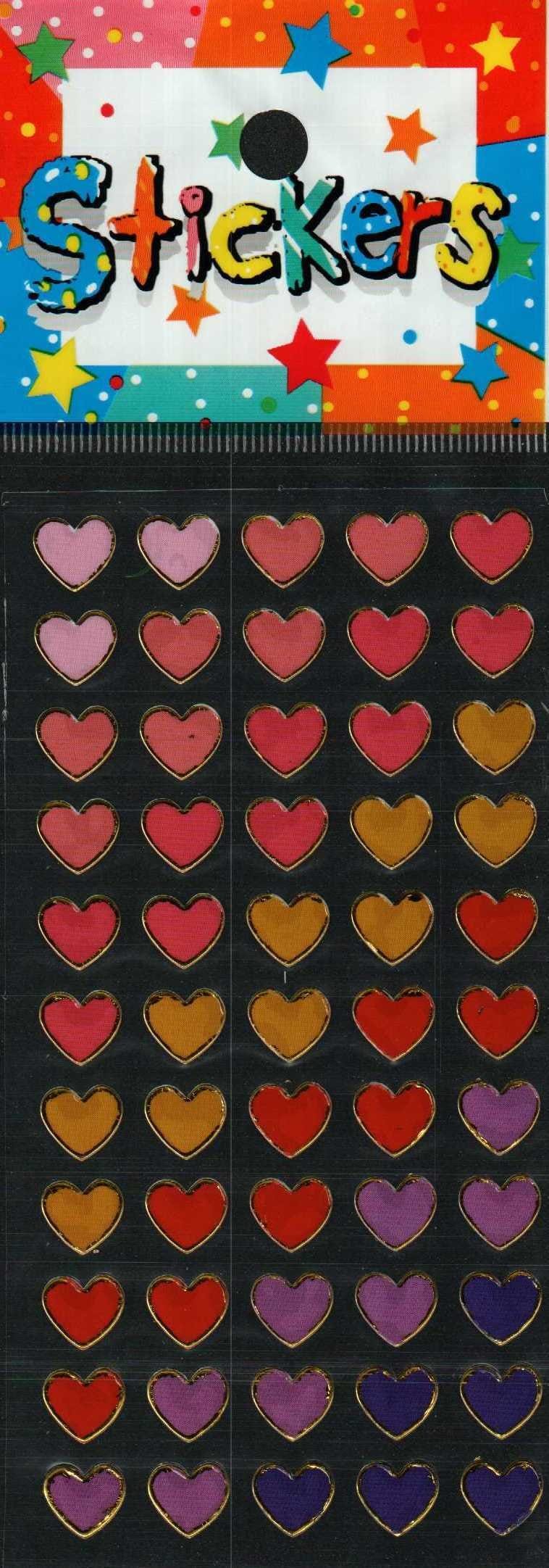Full Color Sticker Sheet -  Small Hearts Pink/Purple - The Country Christmas Loft