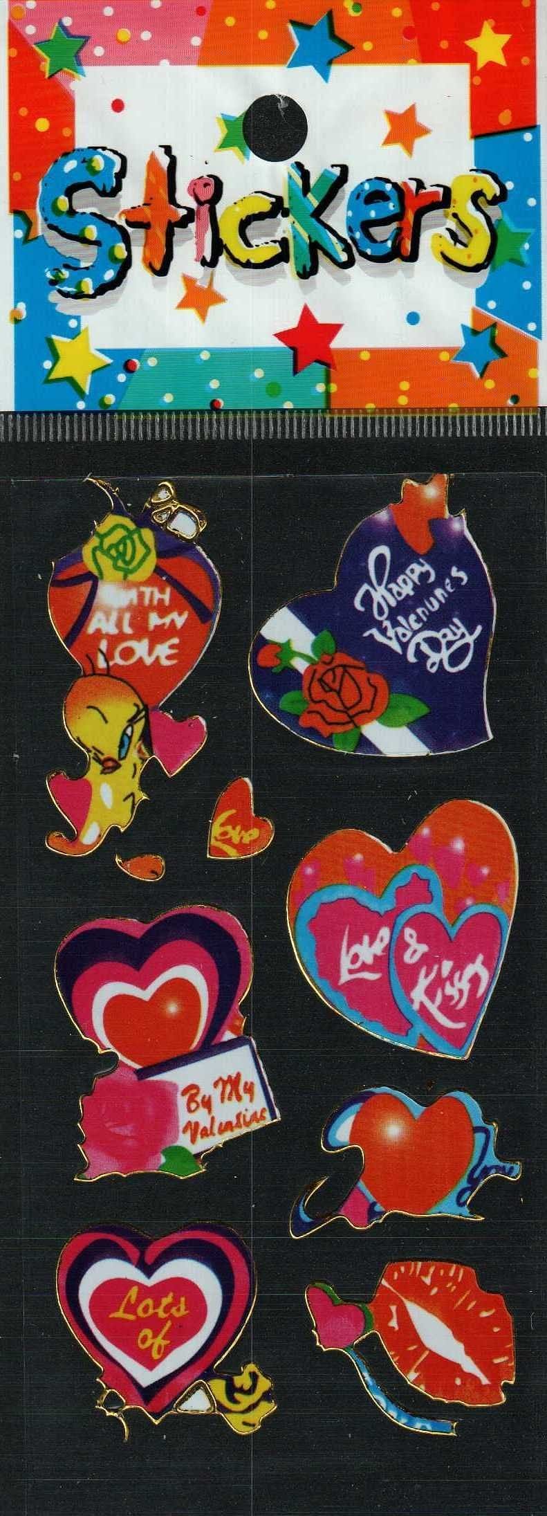 Full Color Sticker Sheet -  Valentine Hearts - Shelburne Country Store
