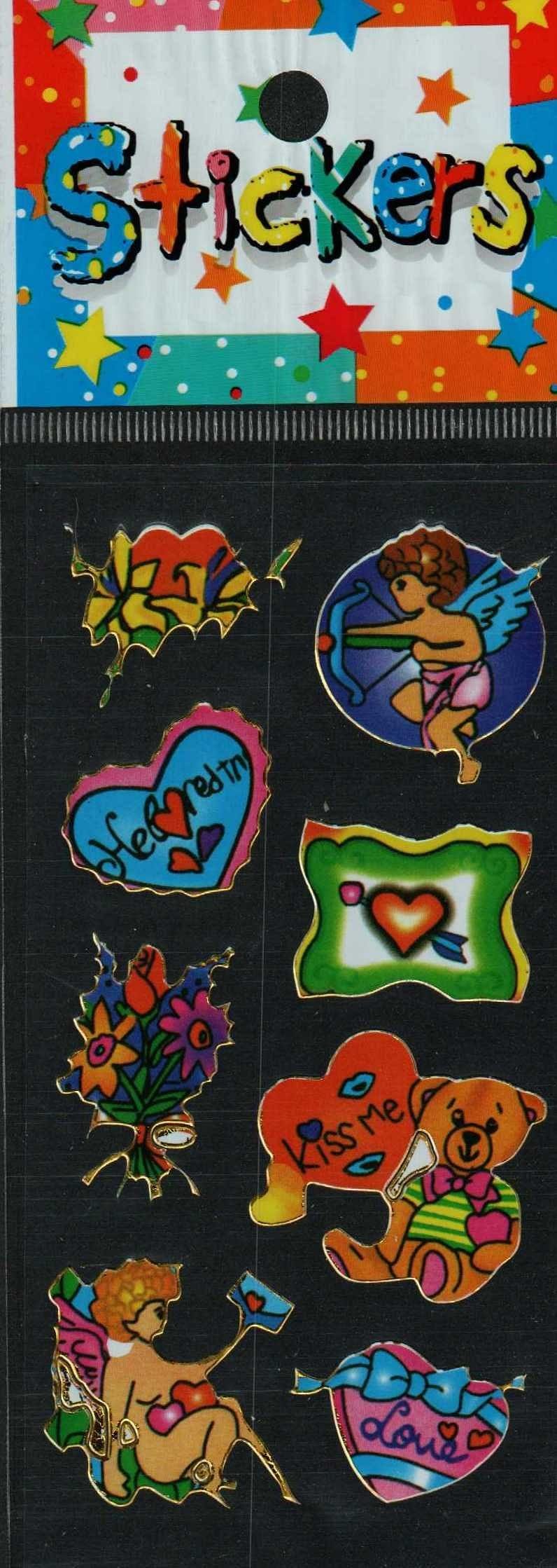 Full Color Sticker Sheet -  Kiss Me Cupids - Shelburne Country Store