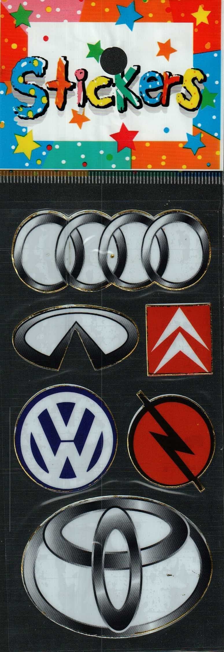 Full Color Sticker Sheet -  Car Logos (w/ Toyota) - Shelburne Country Store