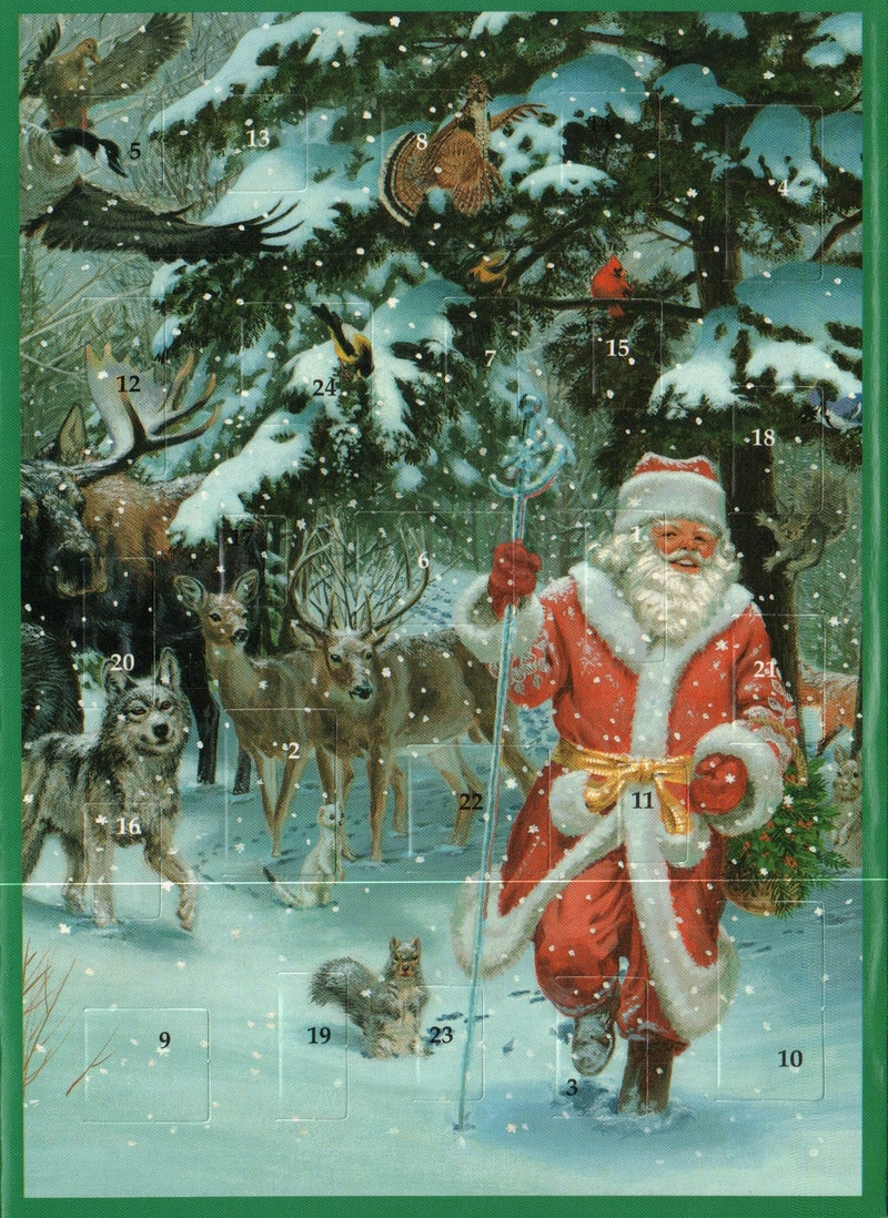 Advent Card Santa Woodland - Shelburne Country Store
