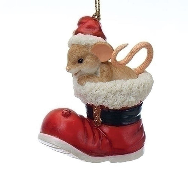 Charming Tails Mouse in Santa Claus Boot Christmas Tree Ornament - Shelburne Country Store