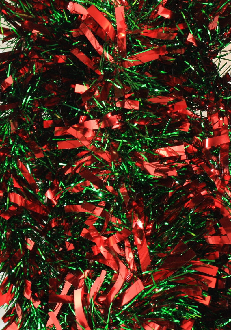 12 foot 6 Ply Luxury Tinsel Garland - Red/Green - Shelburne Country Store