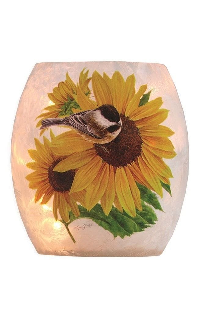 Lighted Songbird Glass Jar - Chickadee - Shelburne Country Store