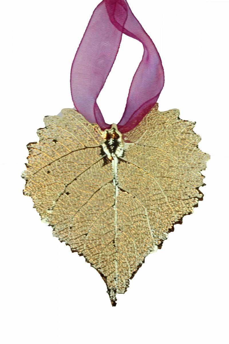 Cottonwood Leaf Ornament Gold - - Shelburne Country Store