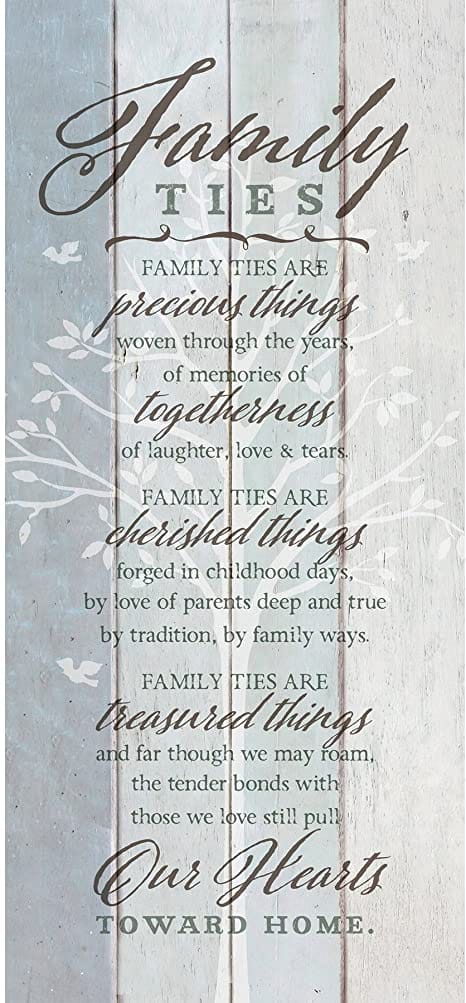 Family Ties Quote - Wooden Wall Plaque - Shelburne Country Store