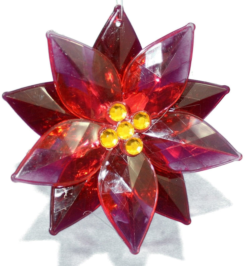 4.33 In. Acrylic Poinsettia Or - Red - Shelburne Country Store