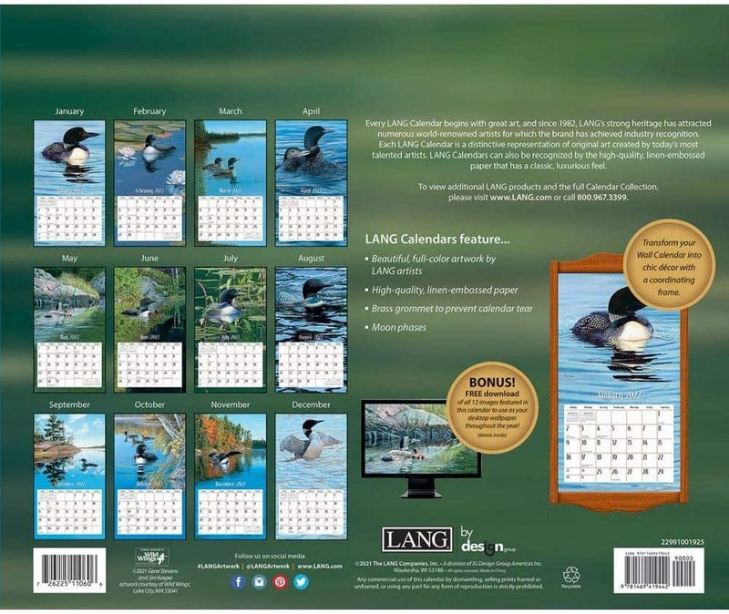 2022  Loons on the Lake   Wall Calendar - Shelburne Country Store