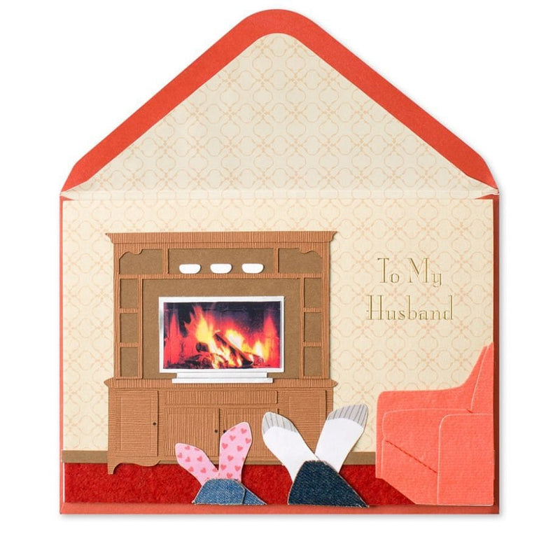 Handmade Watching TV Fire (For Husband) Father's Day Card - Shelburne Country Store