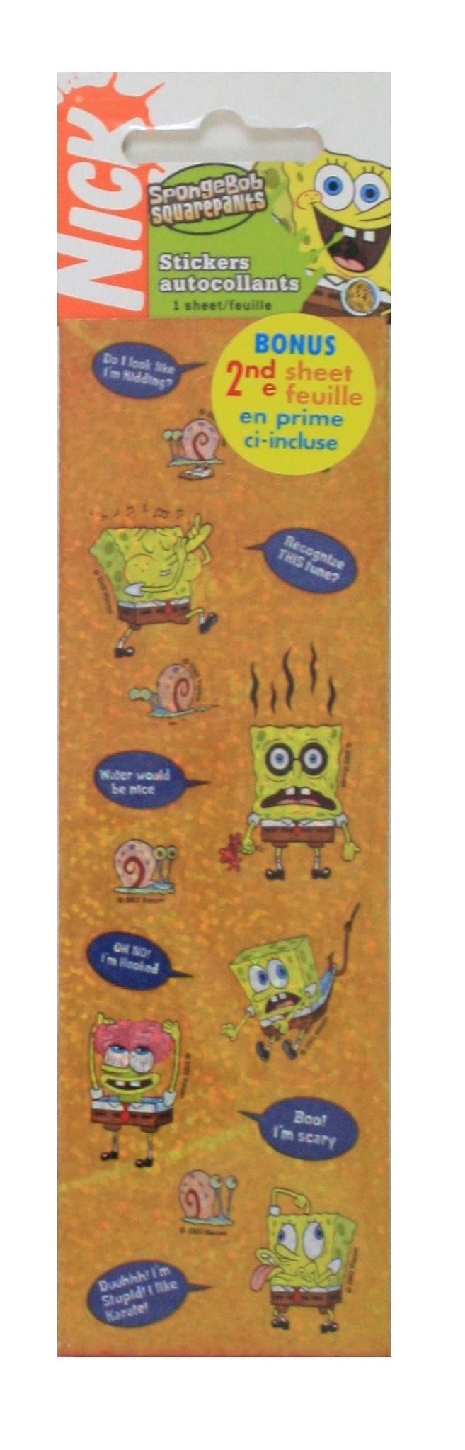 Spongebob Stickers Orange - Shelburne Country Store