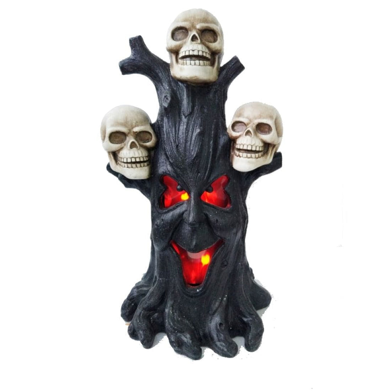 27 inch Stump with Flame and Skulls - Shelburne Country Store