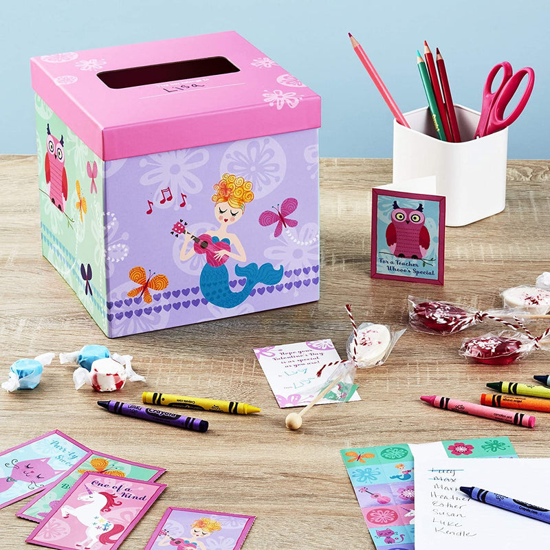 Classroom Valentines Exchange Box - Unicorn and Friends - Shelburne Country Store
