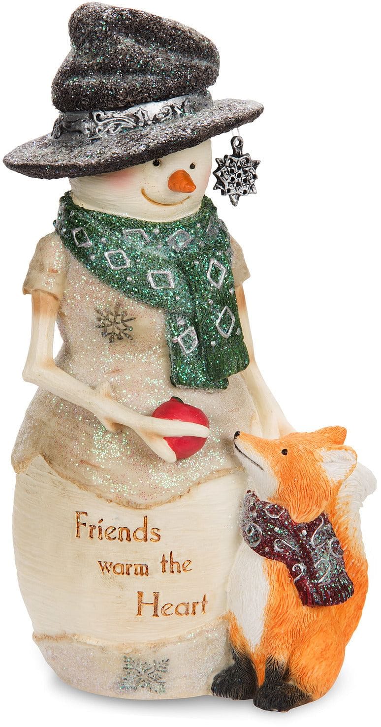 Birch Hearts Friends Warm the Heart Snowman With Fox - Shelburne Country Store