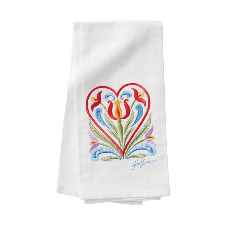 Embroidered Tea Towel - Heart - Shelburne Country Store