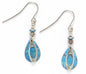 Silver Turquoise And Silver Tone Teardrop Earrings - Shelburne Country Store