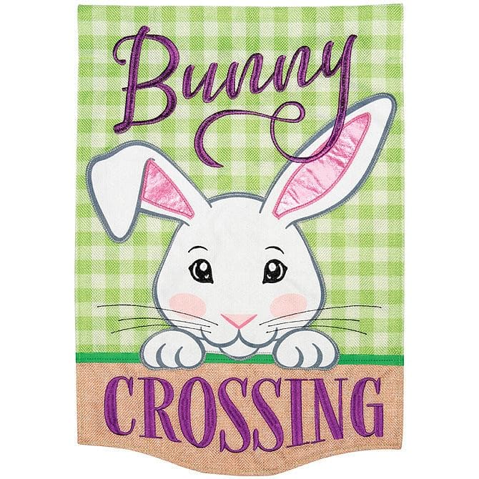 Bunny Crossing Garden Flag - 12" x 18" - Shelburne Country Store