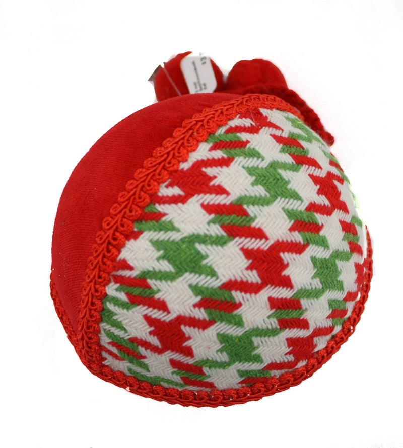 5 inch Red/Houndstooth Ball - Shelburne Country Store