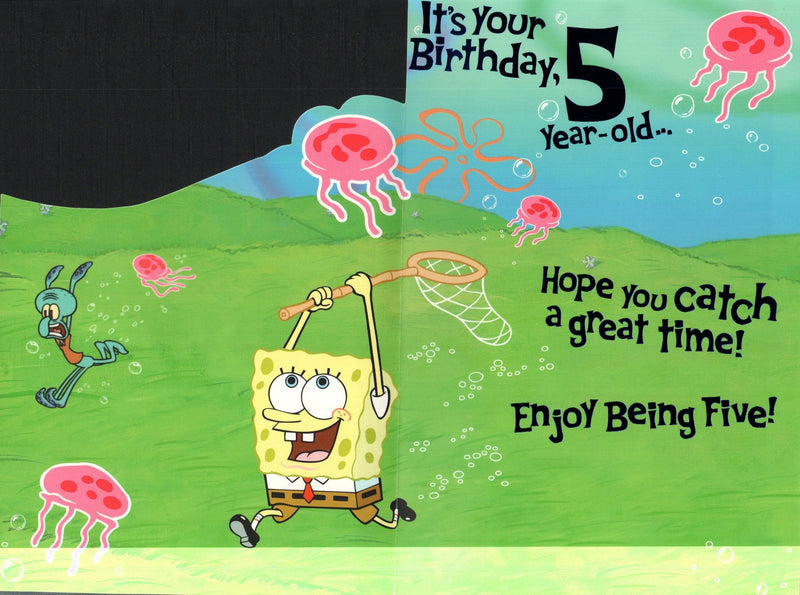 Birthday Card - Spongebob 5 Year Old - Shelburne Country Store