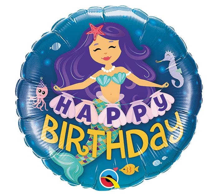 18" Mermaid Birthday Balloon - Shelburne Country Store