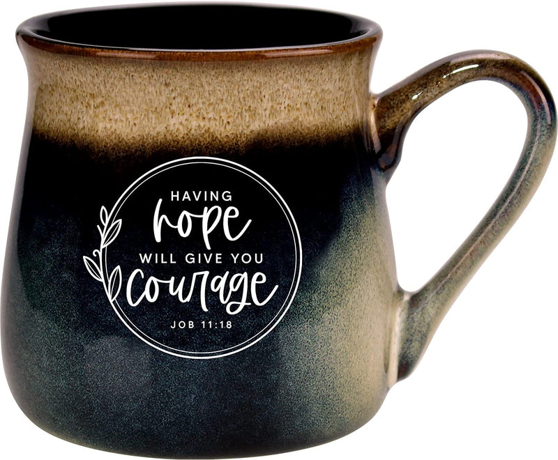 Reactive Ceramic Mug - Having Hope will give you Courage - Shelburne Country Store