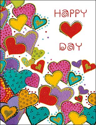 Valentine's Day Note Card Set 8 of 1 design: Happy (heart shape) Day - Shelburne Country Store