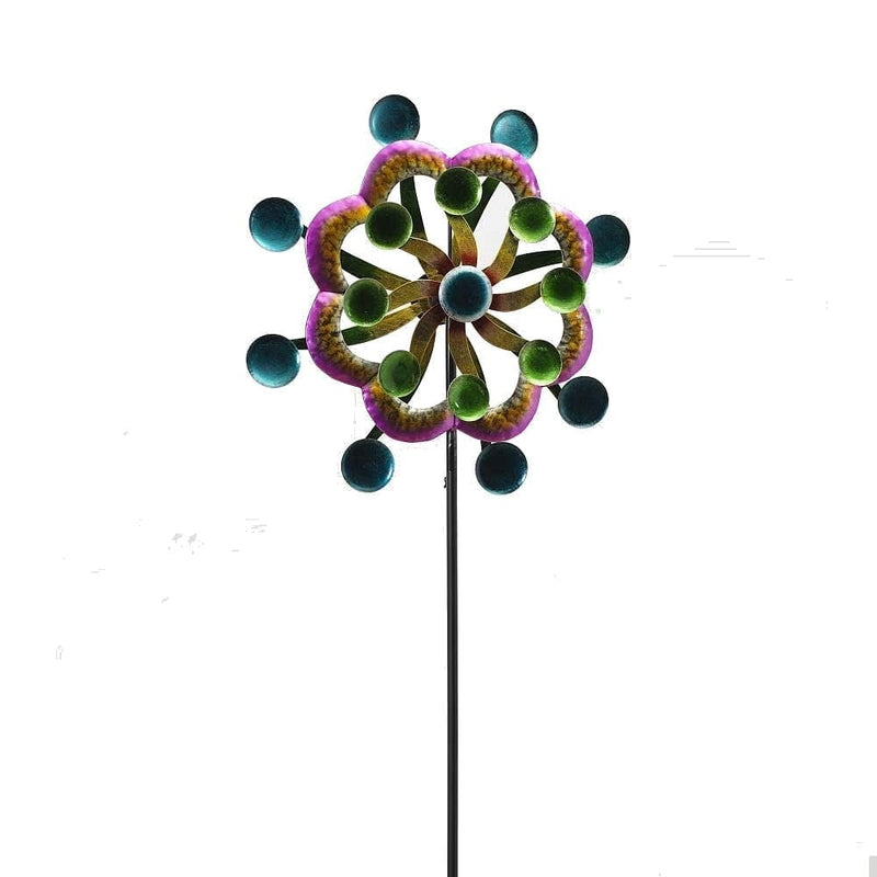 63 Inch Metal Wind Spinner - Circles - Shelburne Country Store