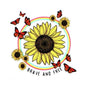 Brave And Free Sunflower And Butterflies Sticker - Shelburne Country Store