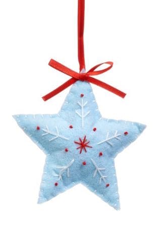 Blue Star Snowflake Fabric Ornament - Shelburne Country Store