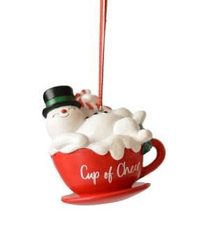 Cup of Cheer Ornament - Snowman - Shelburne Country Store