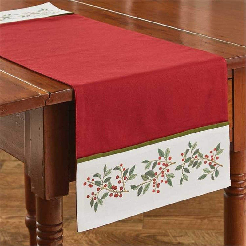 Simply Holly Runner Boardered - - Shelburne Country Store