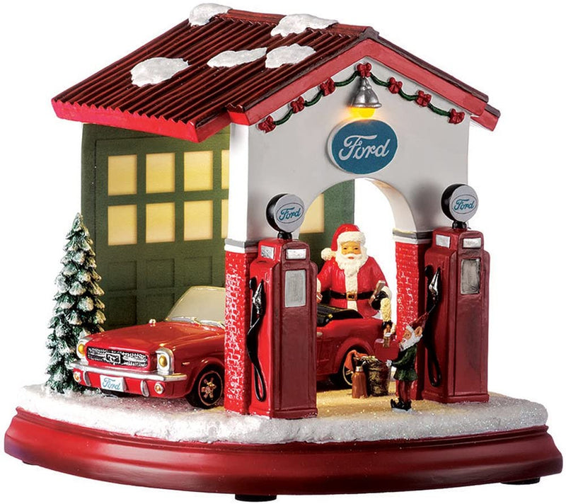 Santa at the Mustang Garage Diorama - Shelburne Country Store
