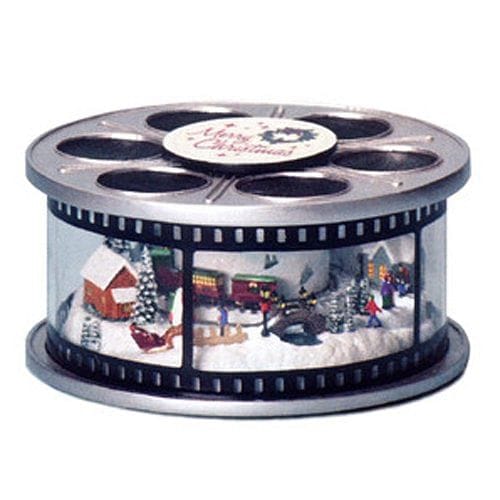 6.5 inch Led Movie Wheel Figurine W/Scene Lights/Rotate Plays 8 Christmas Tunes By Roman - Shelburne Country Store