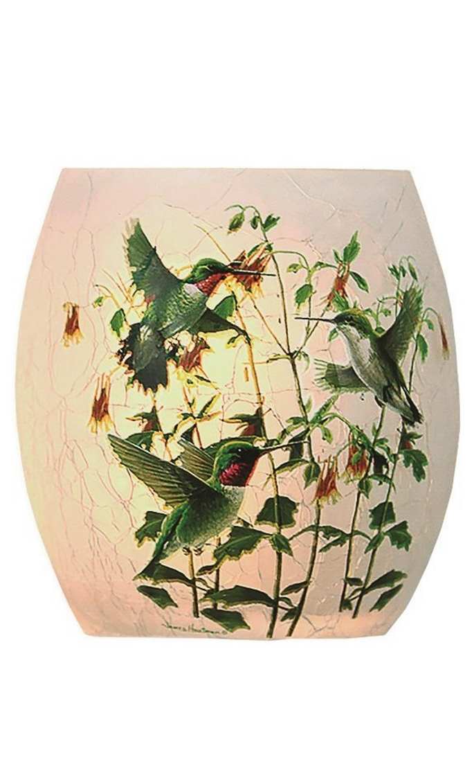 3 Inch Lighted Glass Vase - Hautman Hummingbird - - Shelburne Country Store