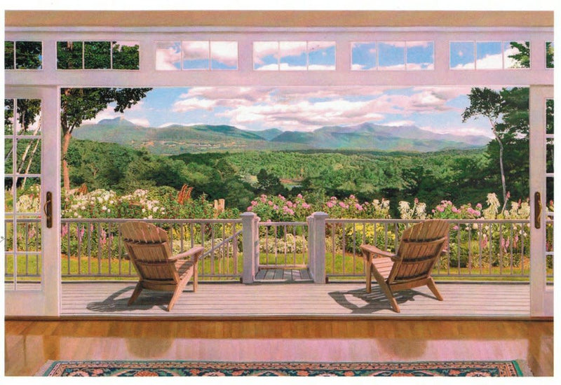 Green Mountain View Matted Print - 7x21 - Shelburne Country Store