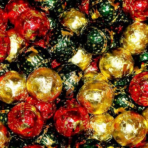 Christmas Foil Wrapped Chocolate Balls (1 Pound) - - Shelburne Country Store