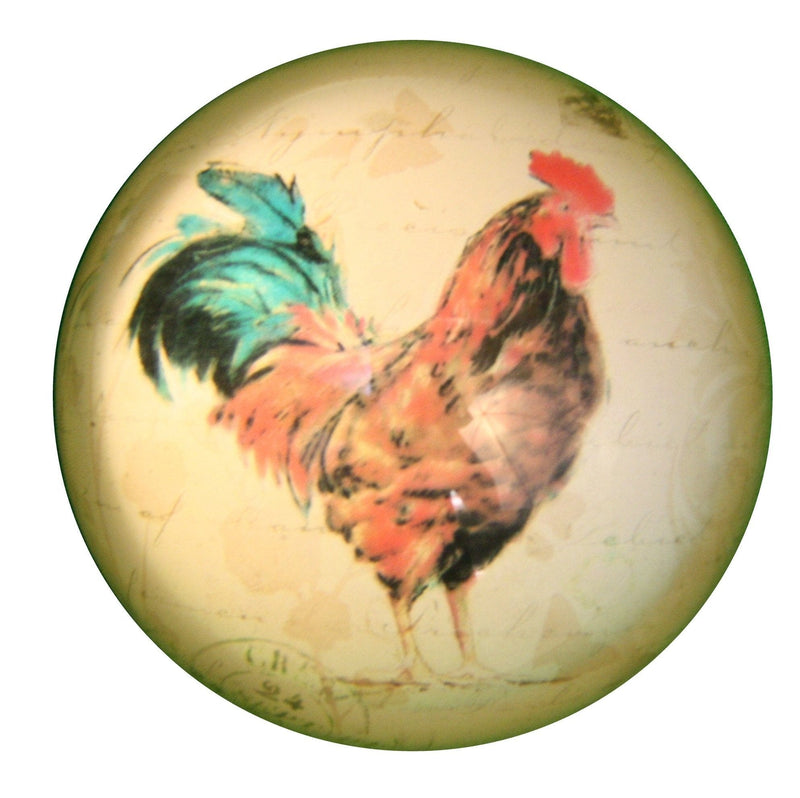Home Essentials Round Glass Rooster Paperweight - - Shelburne Country Store